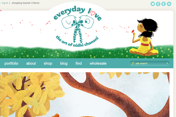 nidhi chanani illustration portfolio website layout