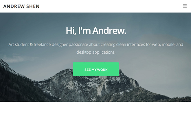 andrew shen portfolio responsive website design