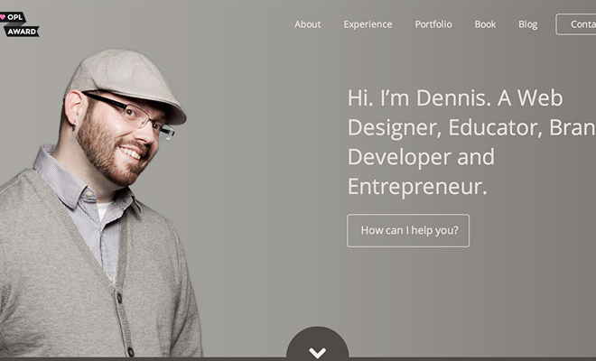 dennis field simple portfolio website layout