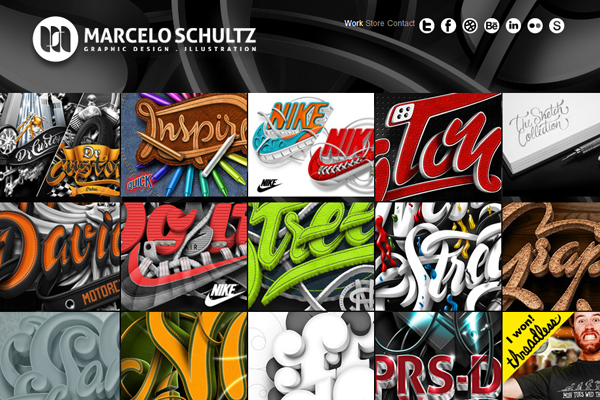 marcelo shultz portfolio website layout