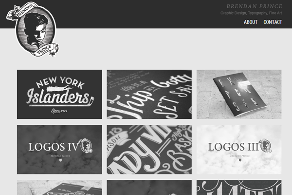 brendan price website portfolio layout