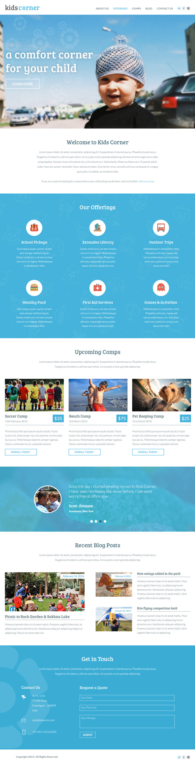 Kids Corner free PSD Template - iDevie