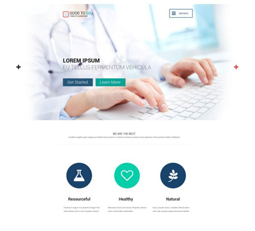 Good To Go Single Page PSD Template