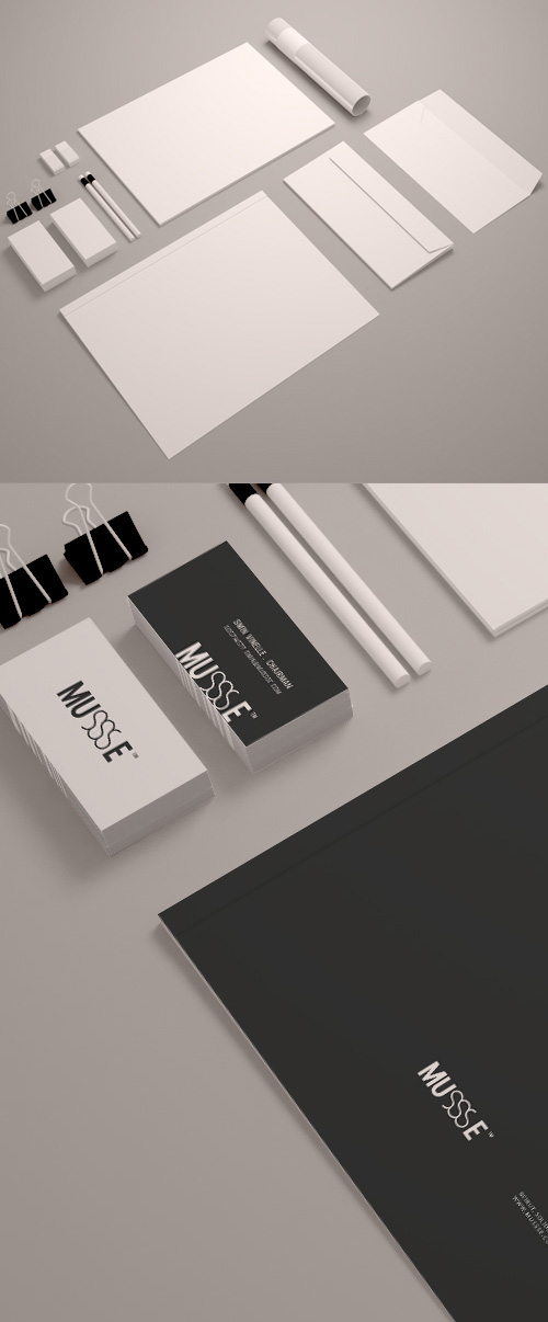 Free Stationary Mockup (Psd Smart Object)