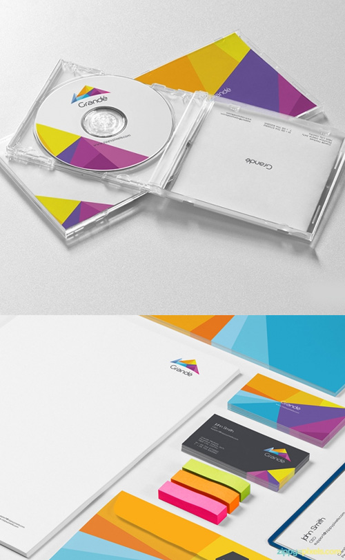 Free Photorealistic Stationery Branding PSD Mockups