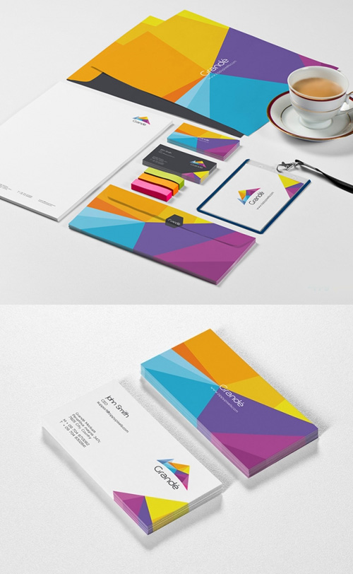 Free Photorealistic Stationery Branding PSD Mockups