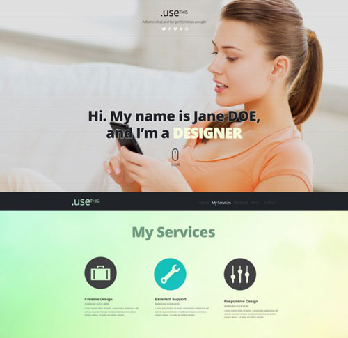 UseThis - A single page PSD Template