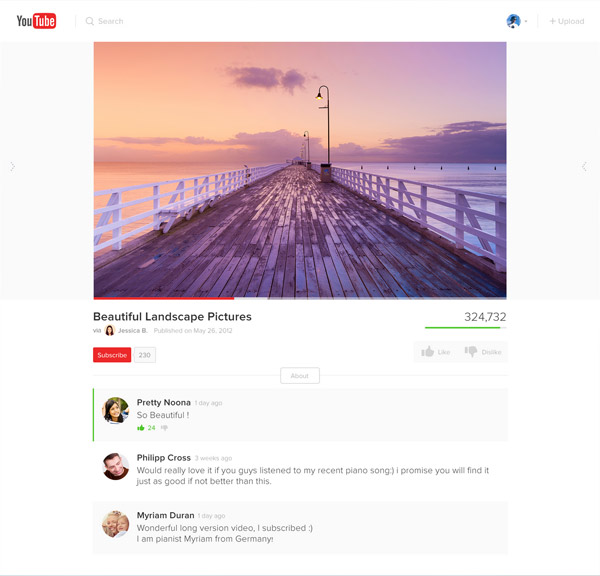 YouTube Light Redesign by Apostol Voicu