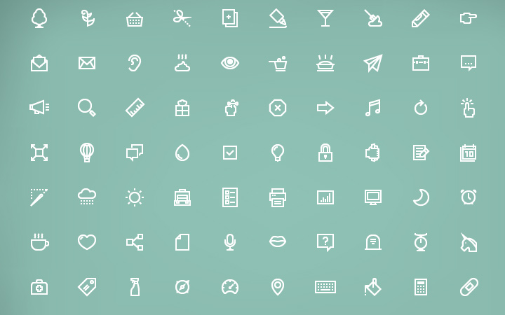 white simple small line icons pack