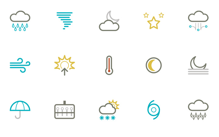 symbolicons elements weather line icons simple