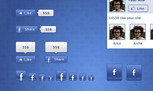 Free Facebook Like Buttons PSD