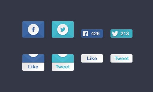 Free Facebook Like Buttons PSD