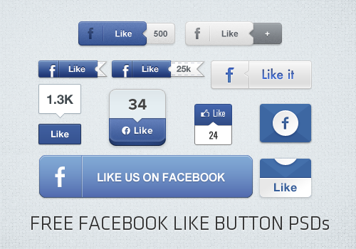 25 Free Facebook Like Button PSD Designs