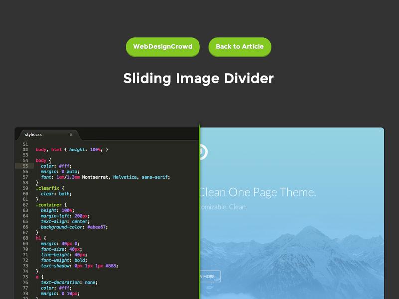 Sliding Image Divider