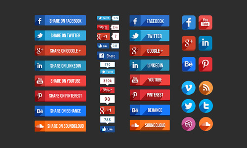 Free Facebook Like Buttons PSD