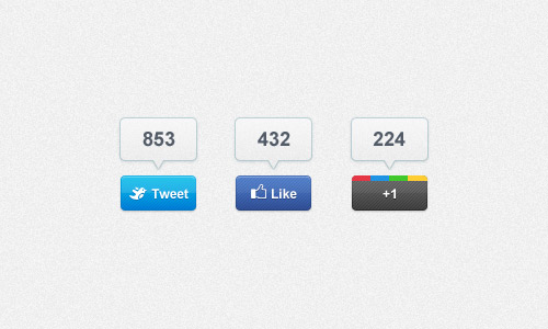 Free Facebook Like Buttons PSD