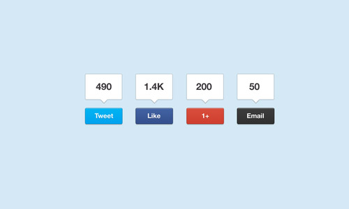 Free Facebook Like Buttons PSD