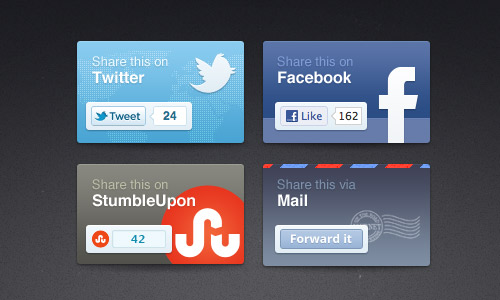 Free Facebook Like Buttons PSD