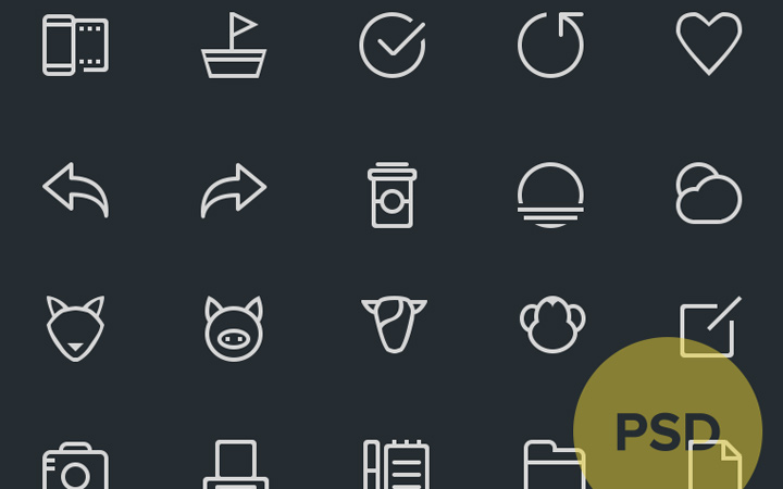budicon freebie psd line icons design