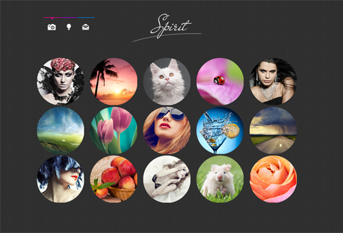 Portfolio Website Design with Circle Image Previews