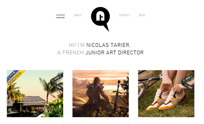 nicolas tarier junior art director portfolio website