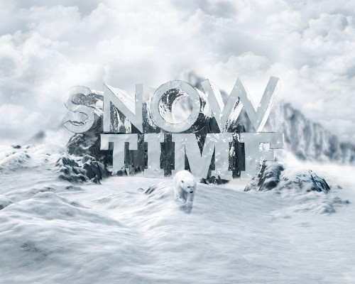 snowy 3d text tutorial psdvault 36 Create 3D Snow Text Effect Using Cinema4D and Photoshop