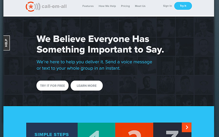 call em all website flat design