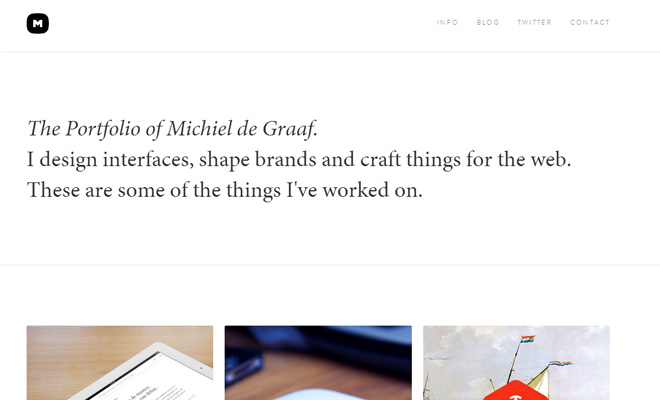 michael de graaf white clean portfolio website