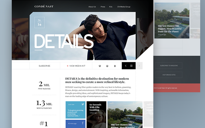 conde nast magazine redesign homepage