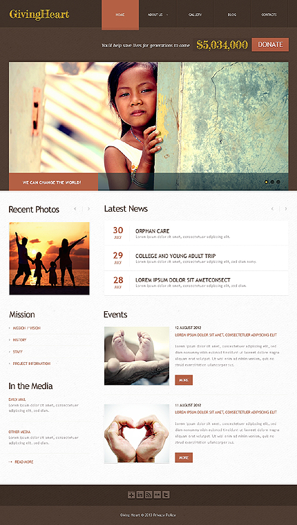 Brown Charity WordPress Theme