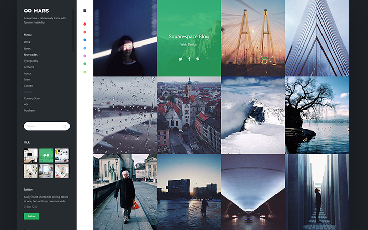 black portfolio mars layout inspiration