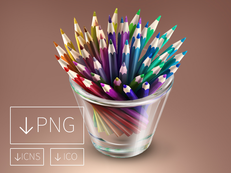 Colored Pencils In Glass