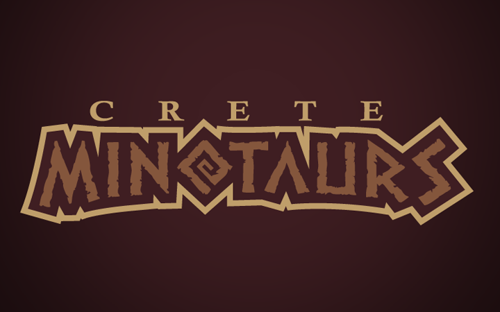 minotaurs logo labyrinth lettering