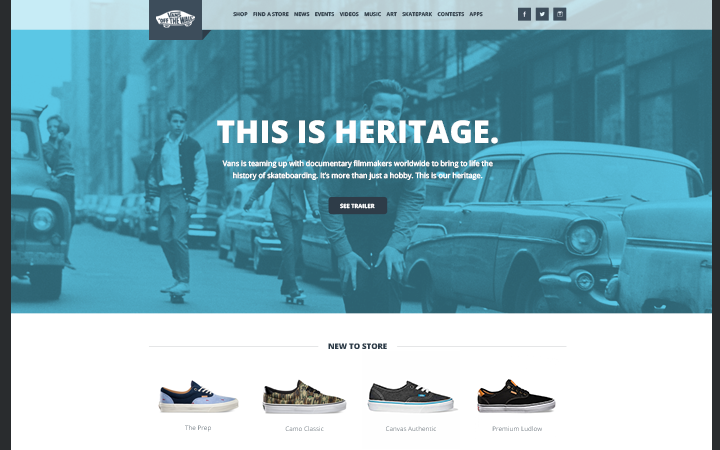 vans redesign homepage mockup layout inspiration