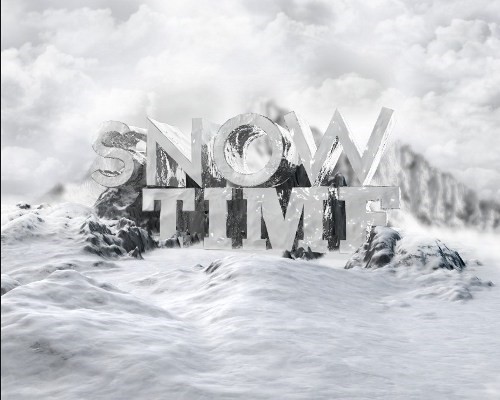 snowy 3d text tutorial psdvault 22 Create 3D Snow Text Effect Using Cinema4D and Photoshop