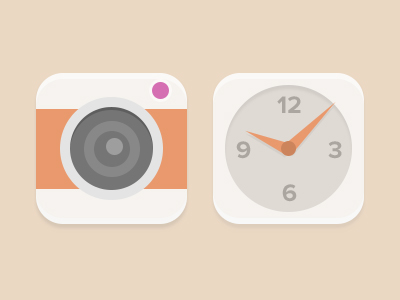 Camera And Clock Icons