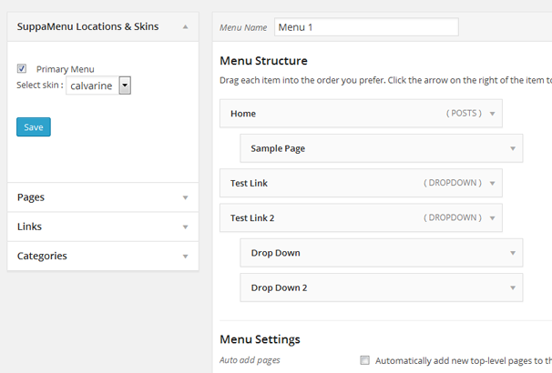 WordPress Menu Creation