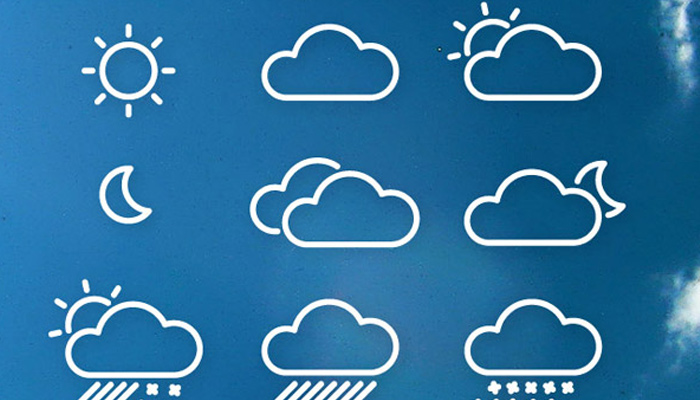 line icons weather symbols glyphs