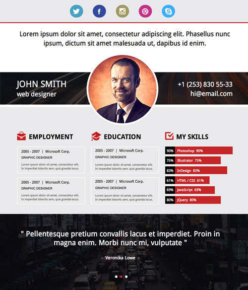 Adobe Muse Resume Template