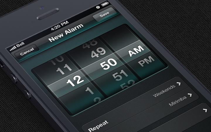 dark numbers setup alarm clock app