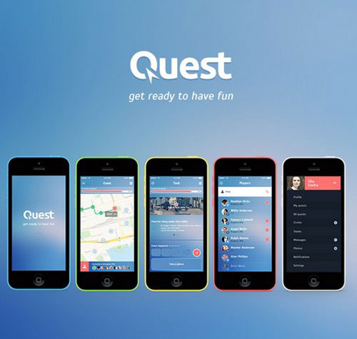 Quest Free iOS7 App PSD