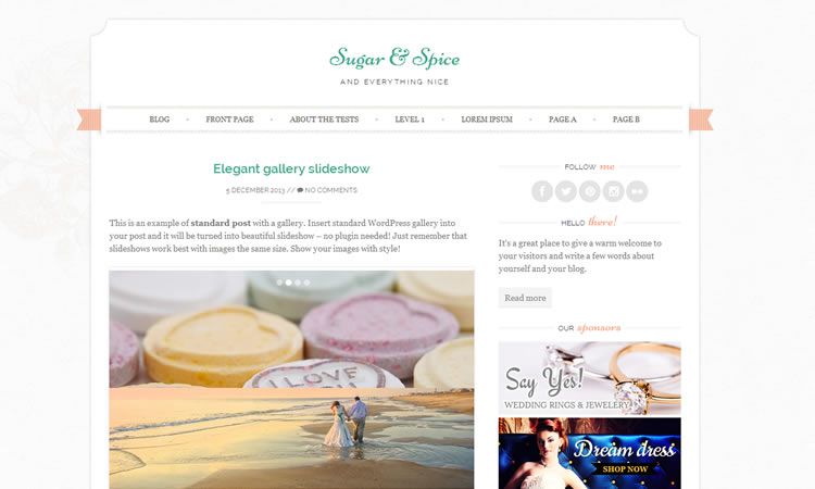 Sugar and Spice (Feminine blogging theme)