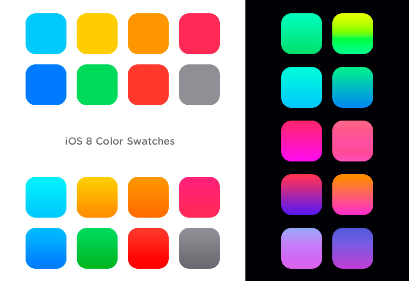 Ios 8 color swatches and gradients