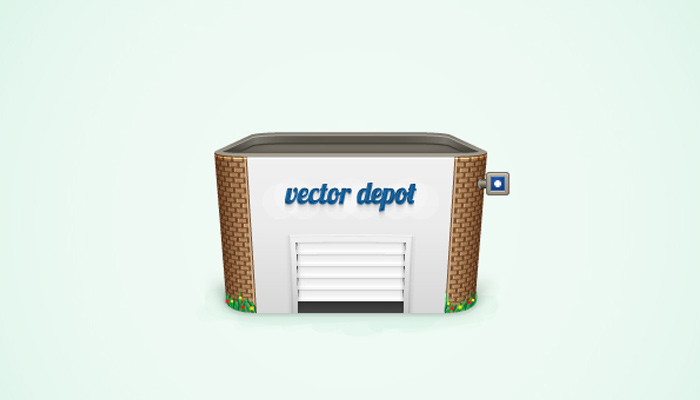 vector detailed depot building icon