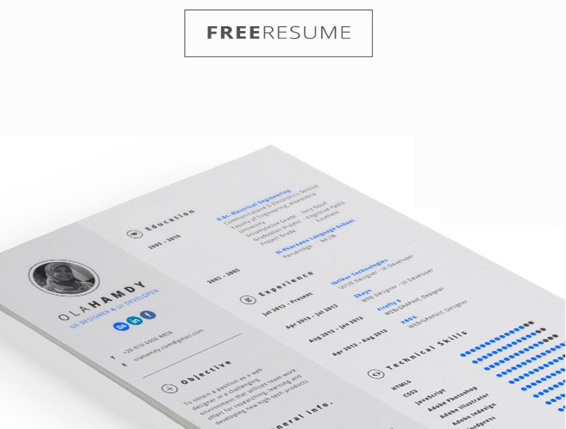 Free clean interactive resume