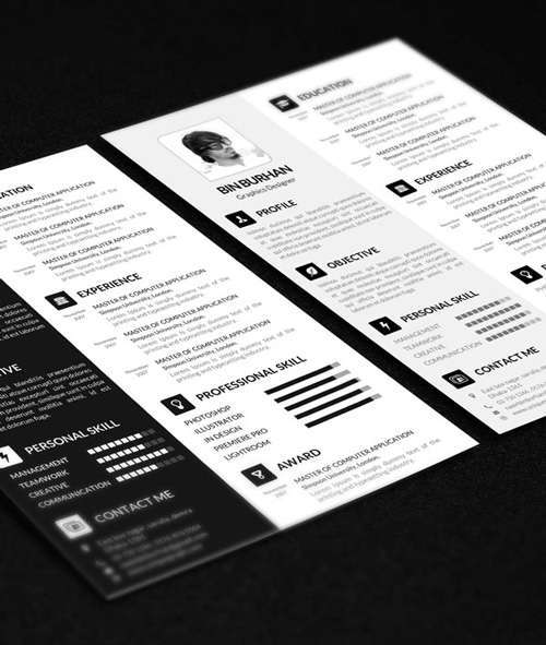 Freebie Resume template with CV