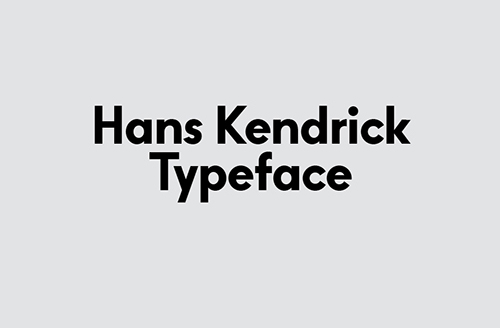 Hans Kendrick free font