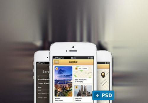 City Guide App Psd