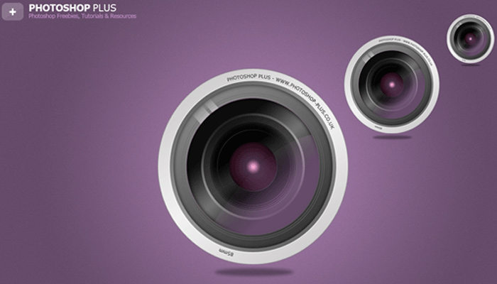 camera lens photoshop tutorial icon