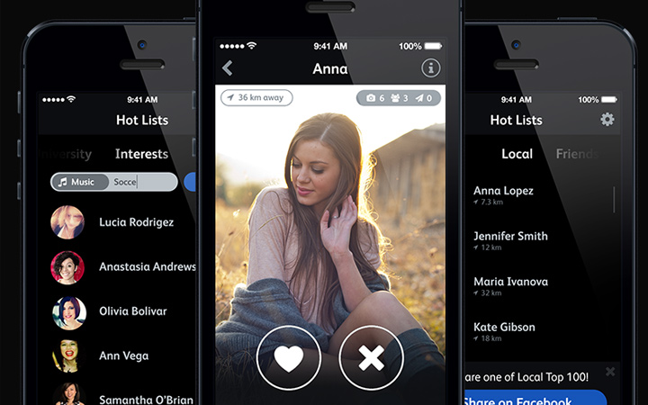 dating app ui iphone interface